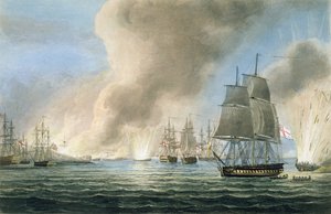 Destruction of the Turkish Fleet, 19th February, 1807, engraved by T. Sutherland for 